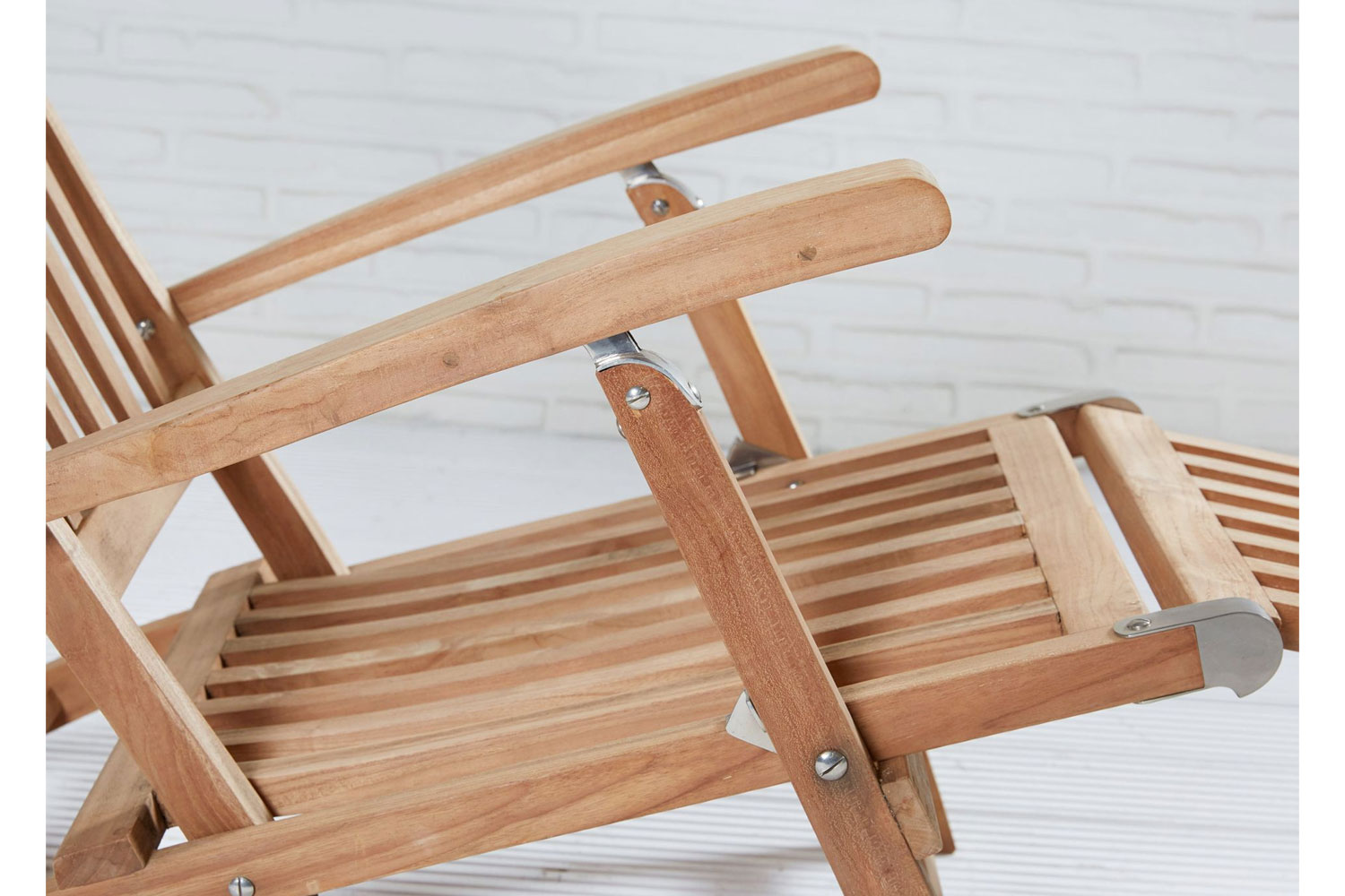 Gartenliege Colorado Deckchair klappbar Teak Natur 160x59x88 cm