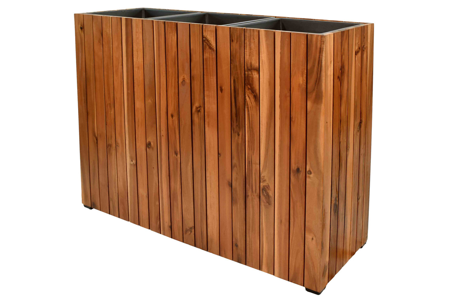 Pflanzgefäß Colorado 2 Pflanzkasten Blumenkasten Akazienholz 93x33x72 cm mit Einsatz