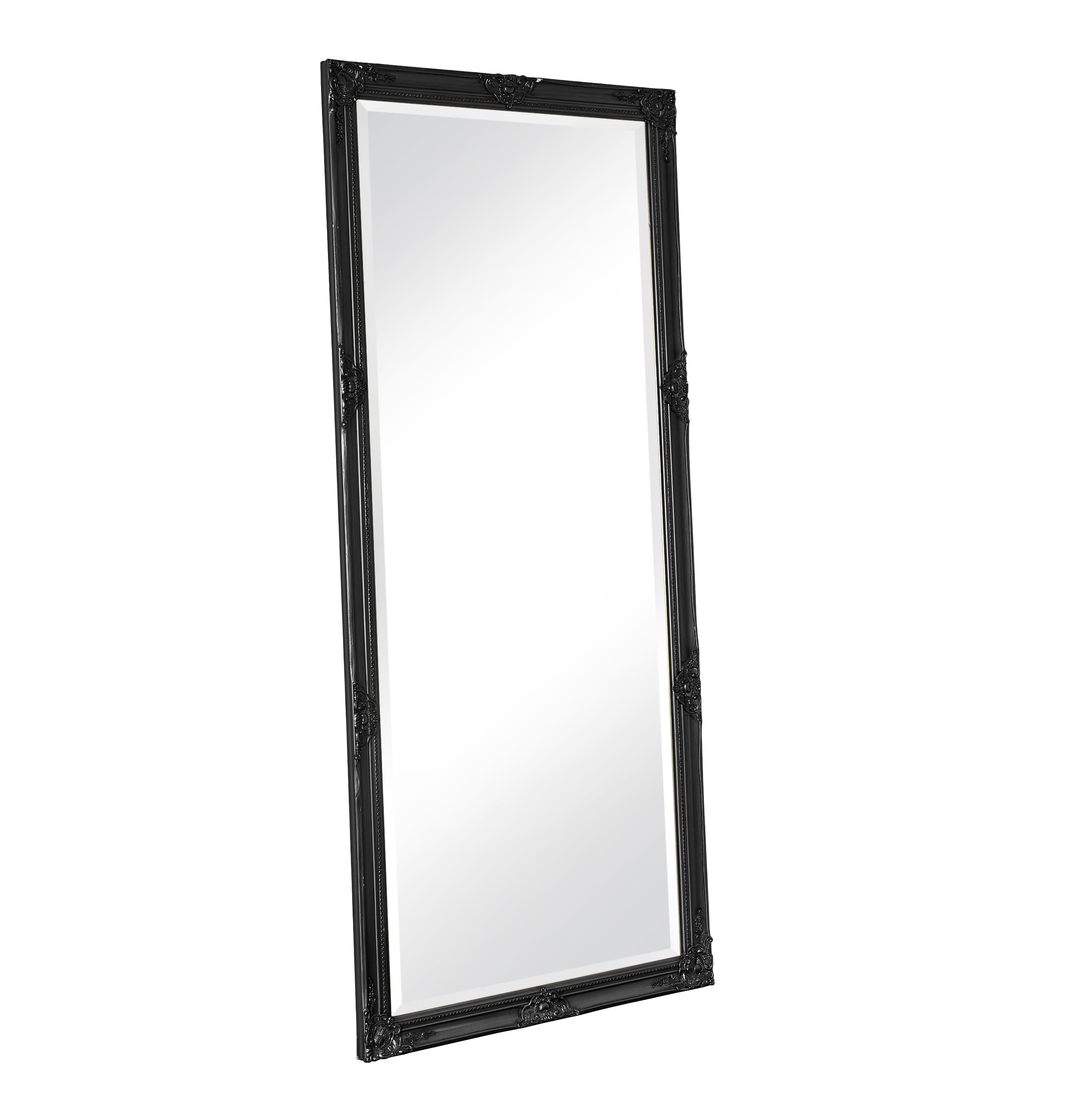 Wandspiegel Barock Schwarz 200 x 100 cm XXL Spiegel Antik-Stil Ganzkörperspiegel