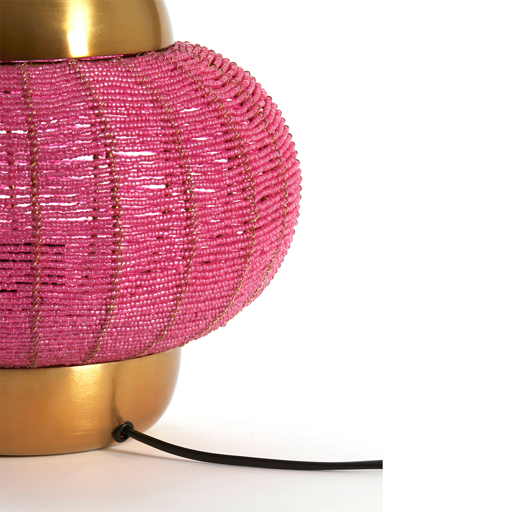 Tischleuchte CETARA von Light & Living Ø25x26 cm Lampe Rosa Perlen-Bronze