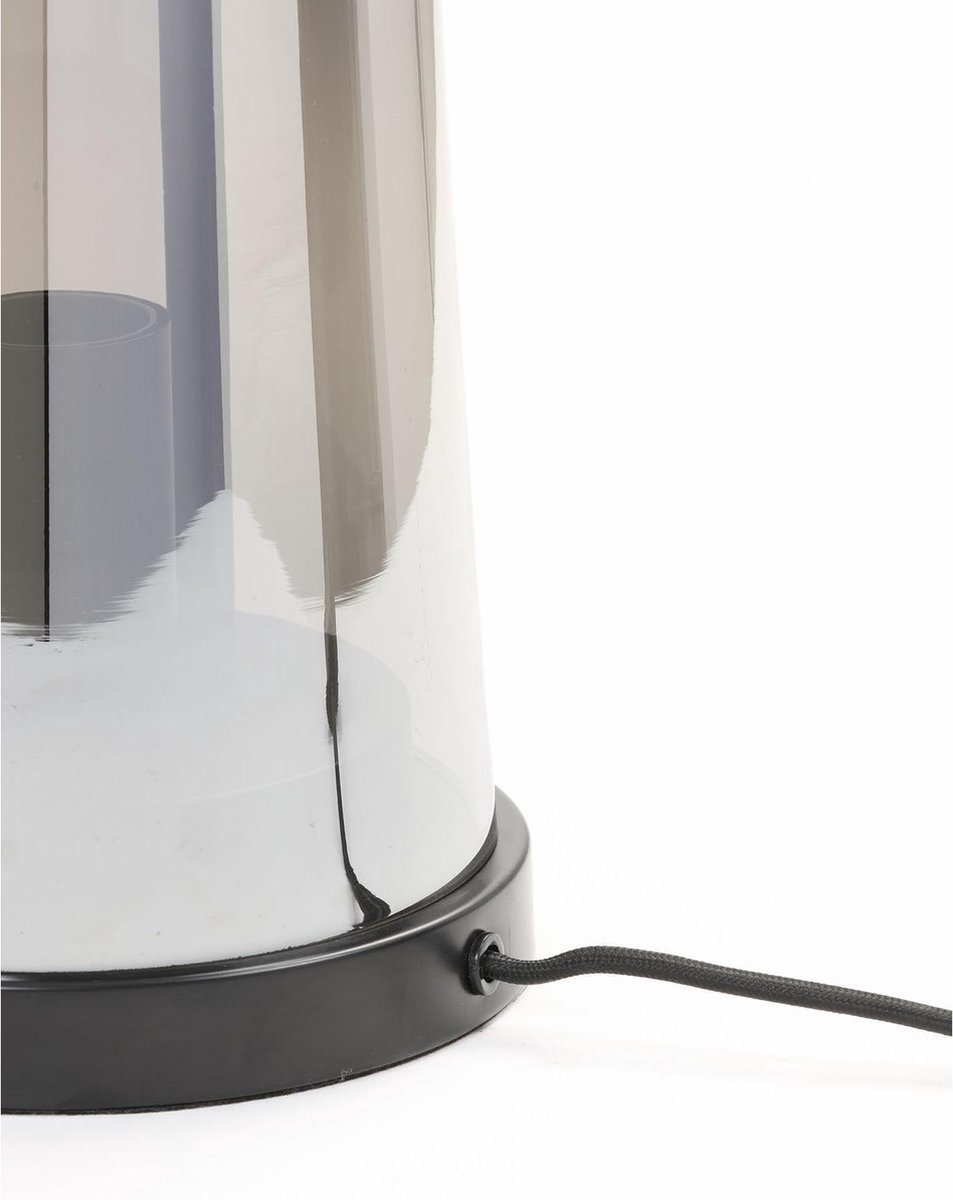 Tischleuchte von Light & Living AMANDO Lampe Ø23 x 53 cm Rauchglas grau Tischleuchte von Light & Living AMANDO Lampe Ø23 x 53 cm Rauchglas grau