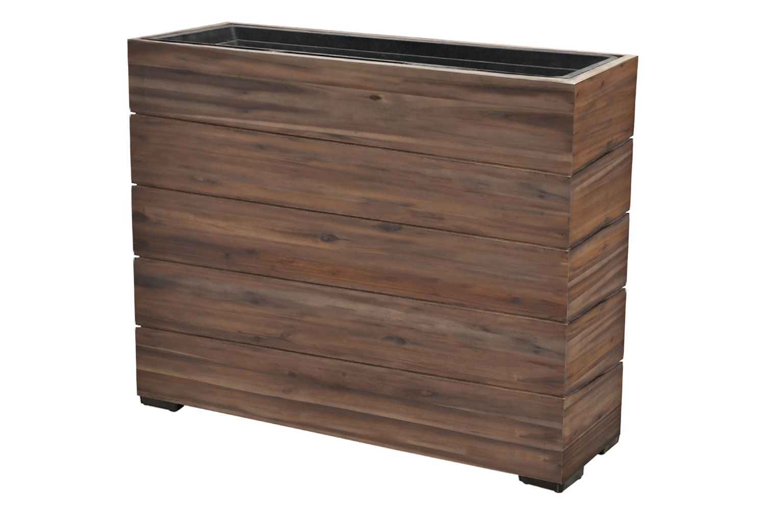 Pflanzgefäß Colorado 1 Pflanzkasten Blumenkasten Akazienholz 83x21x62 cm mit Einsatz