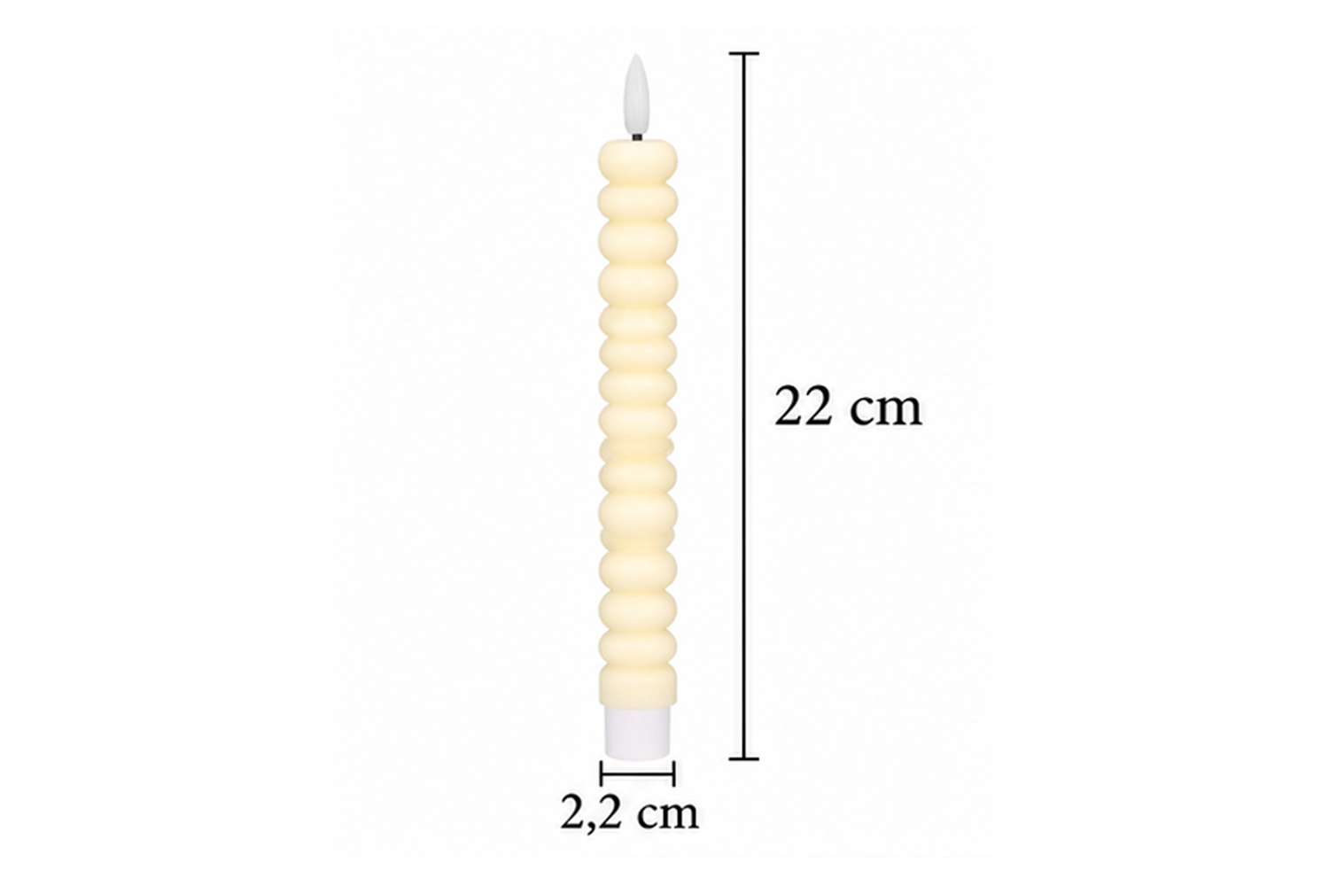 0017531-led-stabkerzen-echtwachs-dinnerkerze-creme_3.jpg LED-Stabkerzen 2er Set Ø2,2x22 cm Dinnerkerze Timer Creme