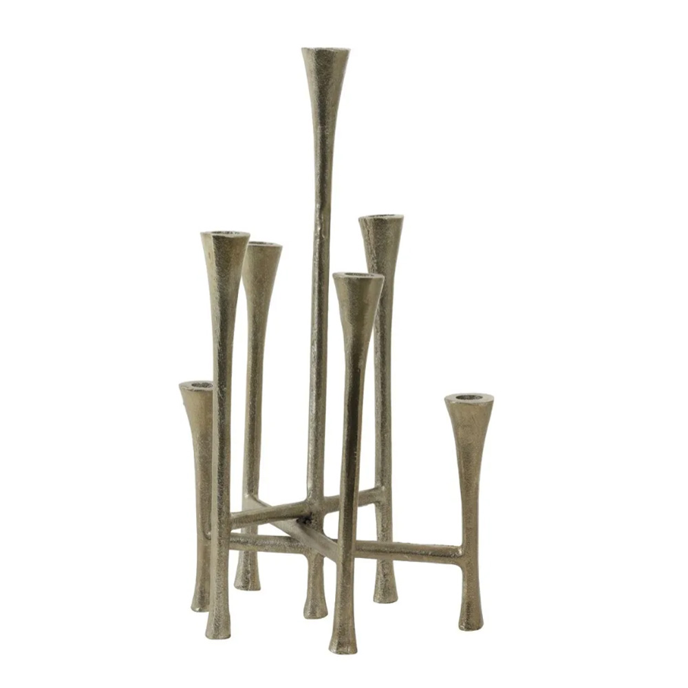 Kerzenständer 7L OLIVIER von Light & Living Kerzenhalter Ø26x23x45 cm Metall Silber Kerzenständer 7L OLIVIER von Light & Living Kerzenhalter Ø26x23x45 cm Metall Silber