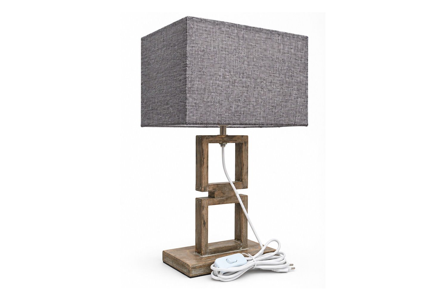 Tischleuchte ARTE 28x13x48 cm Lampe Holz Braun-Grau