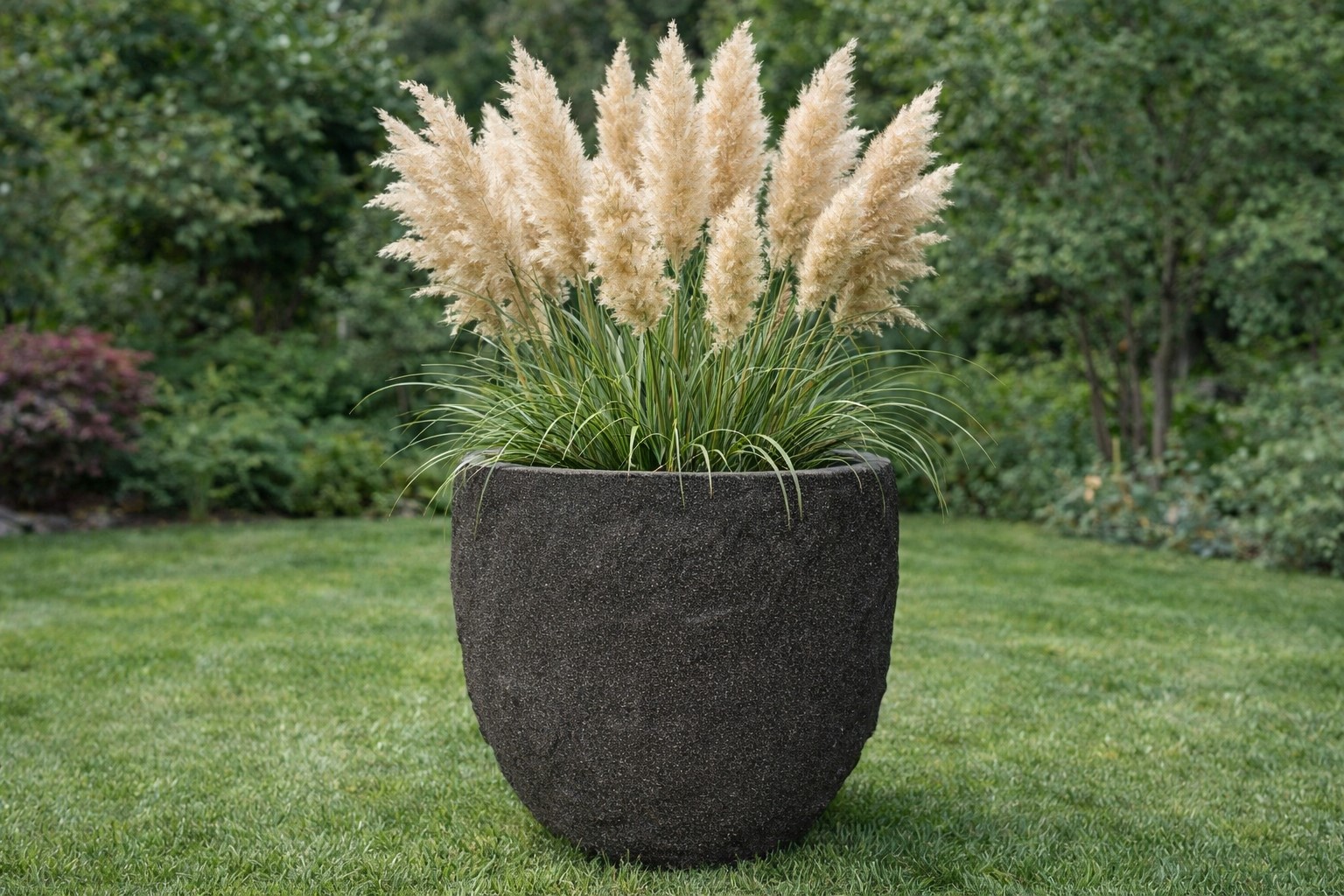 Pflanzgefäß The Rock Pflanzkasten Blumenkasten 45x40 cm Steinoptik Anthrazit