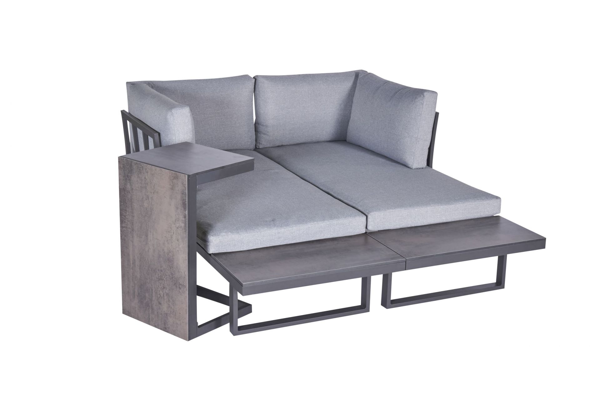 Gartenlounge Loungeset Ecksofa Balkonset Nairobi 3tlg. Aluminium/HPL anthrazit Gartenlounge Loungeset Ecksofa Balkonset Nairobi 3tlg. Aluminium/HPL anthrazit