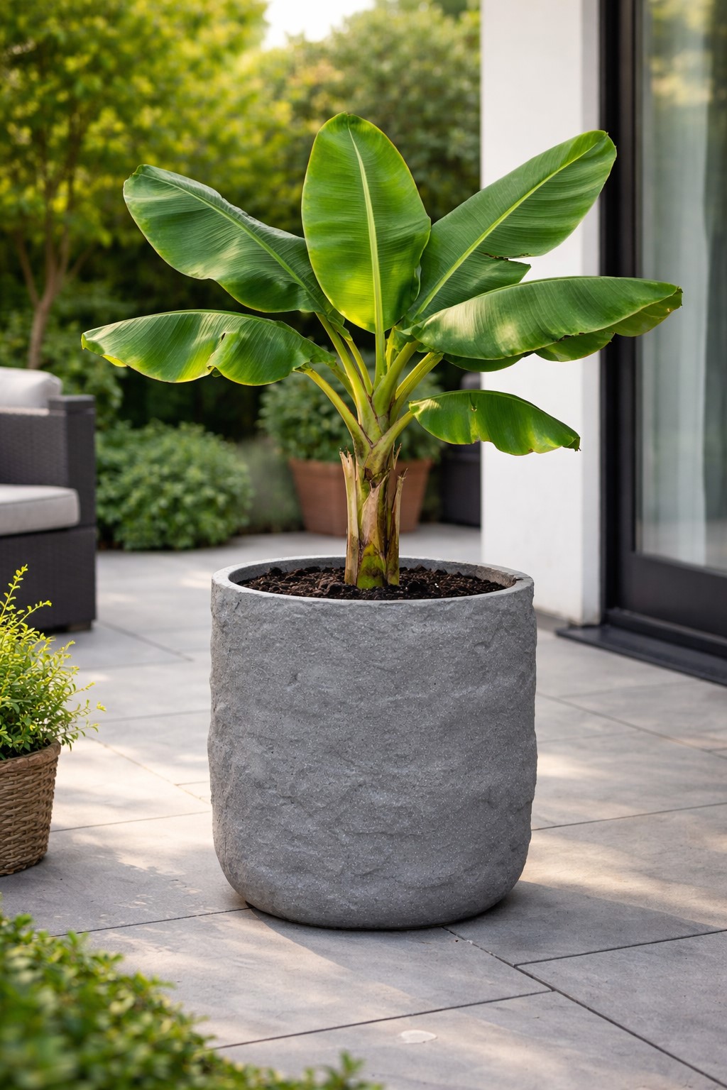 Pflanzgefäß The Rock Pflanzkasten Blumenkasten 45x41 cm Steinoptik Grau