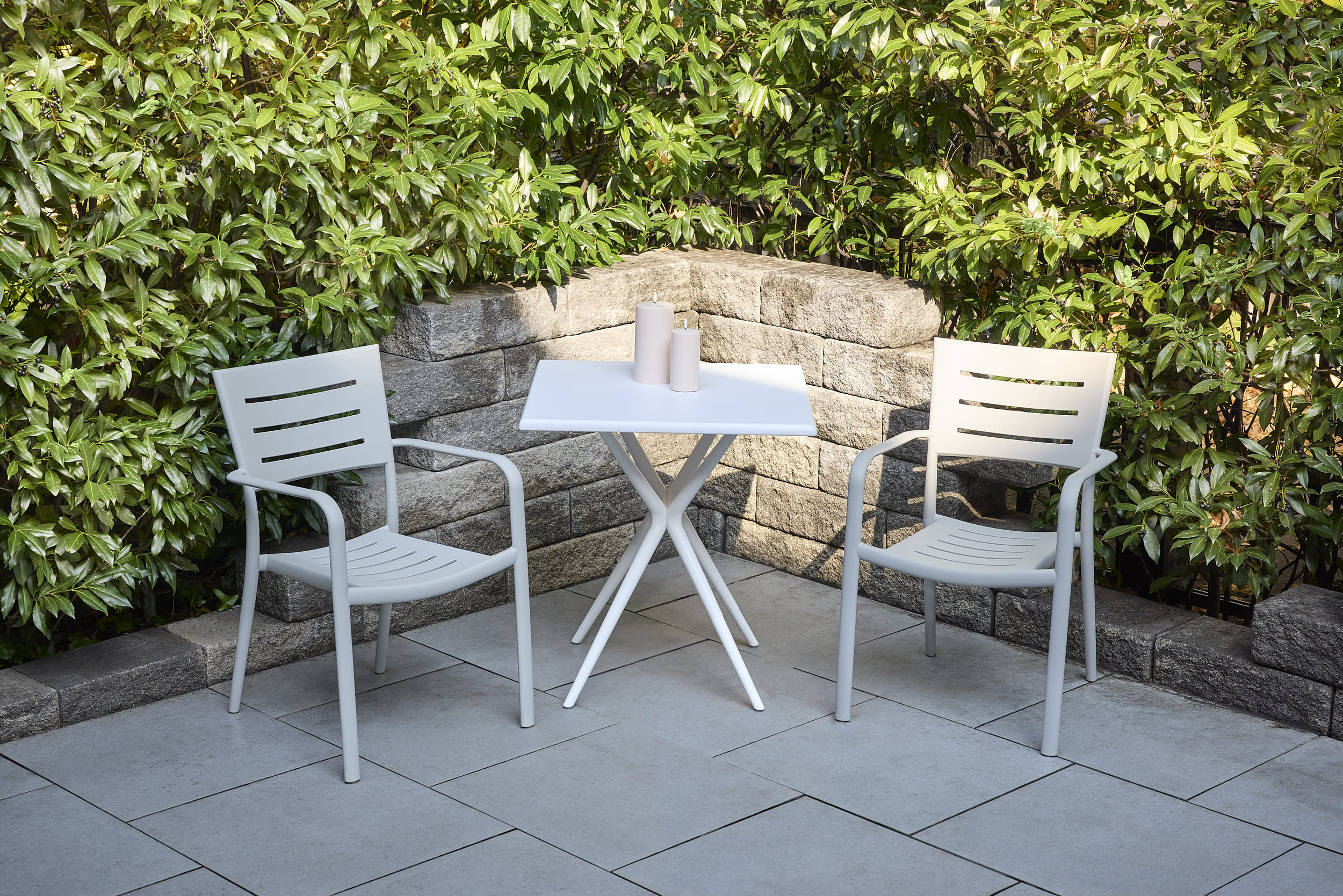 Stapelstuhl Moroni Gartenstuhl Bistrostuhl Kunststoffstuhl Grau