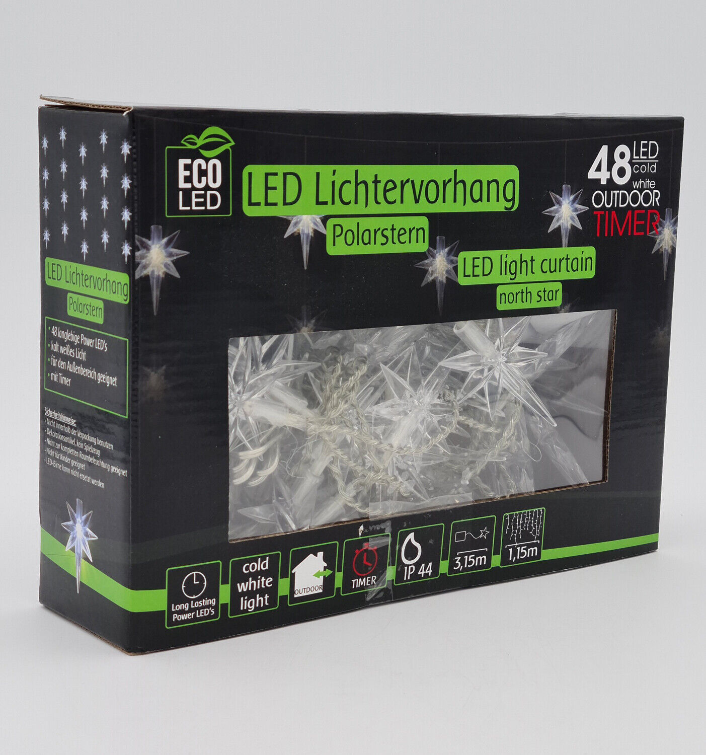 ECO LED Lichtervorhang Lichterkette Polarstern OUTDOOR Weihnachtsdeko