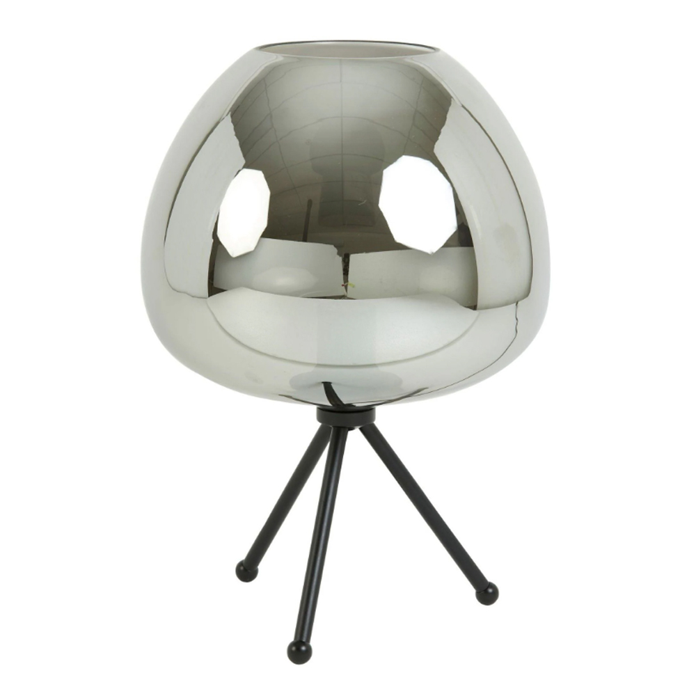 Tischleuchte MAYSON von Light & Living Ø30x43 cm Lampe Rauchglas-schwarz