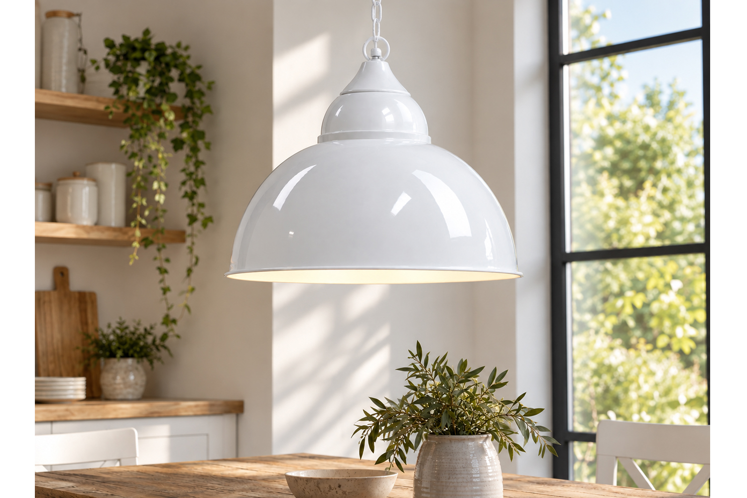 309238-deckenleuchte-lampe-riverdale-metall-weiss_7.jpg Deckenleuchte Hängeleuchte Milton ∅52x36 cm Pendelleuchte Metall Weiß