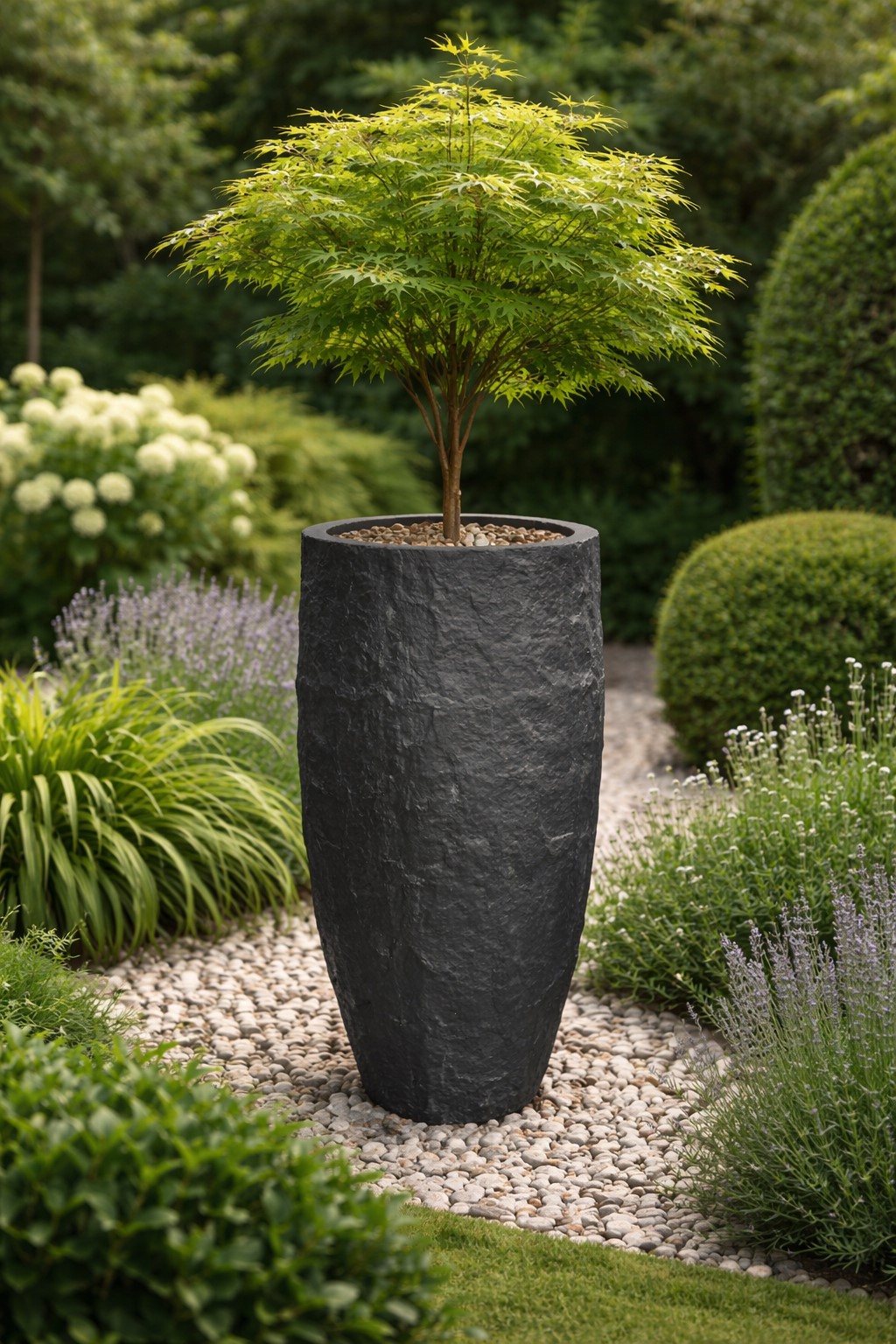 Pflanzgefäß The Rock Pflanzkasten Blumenkasten 35x72 cm Steinoptik Anthrazit