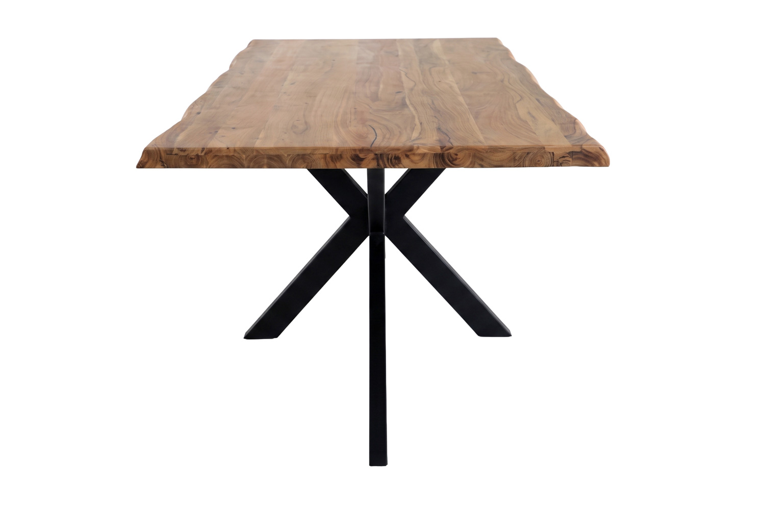 Esstisch Florenz 180x90 cm Massivholz Baumkante Spinnengestell Holztisch Akazienholz
