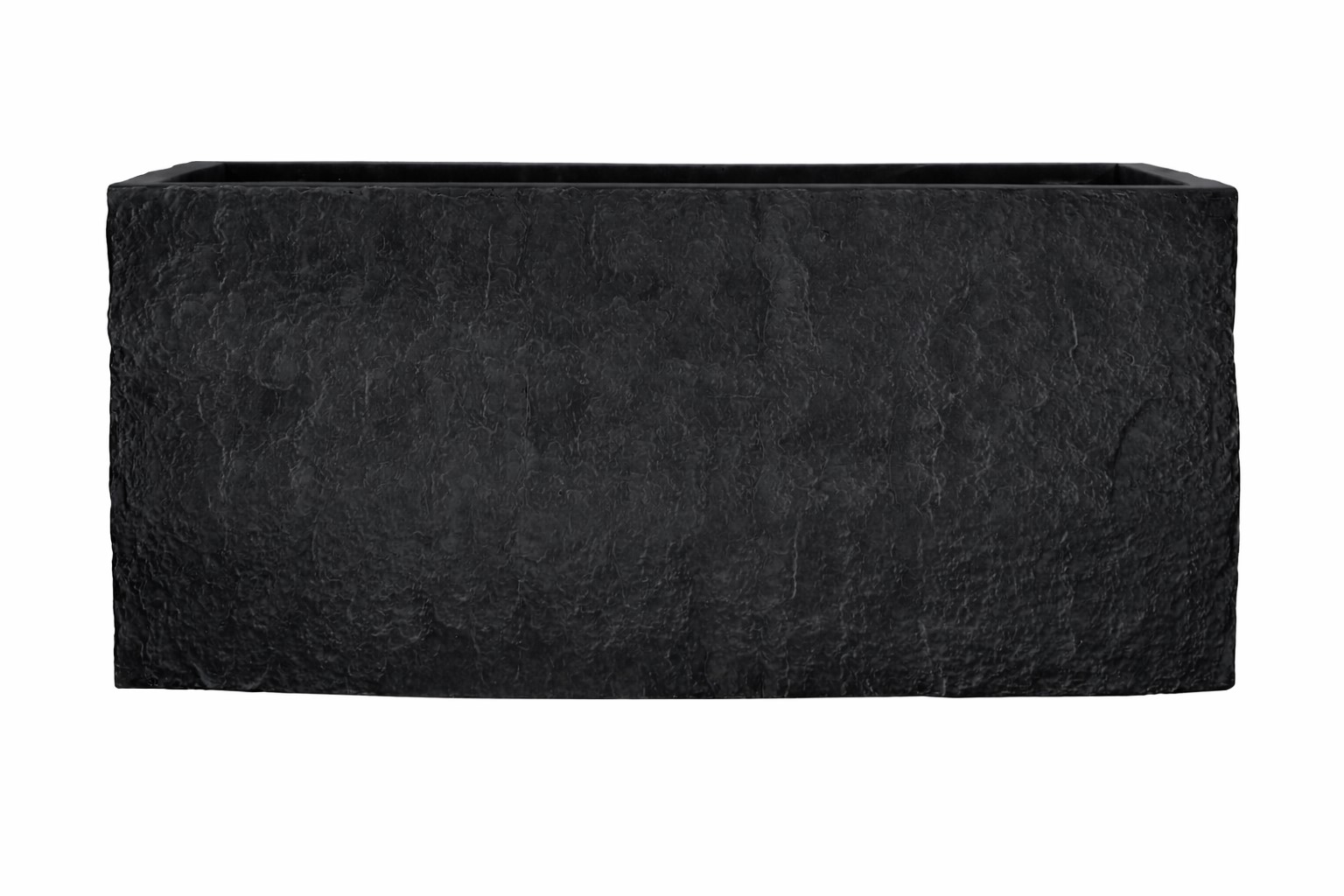 Pflanzgefäß The Rock Pflanzkasten Blumenkasten 33x83x38 cm Steinoptik Anthrazit