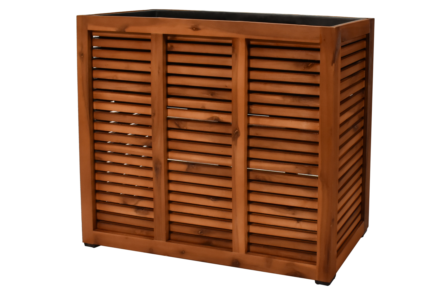 Pflanzgefäß Colorado 3 Pflanzkasten Blumenkasten mit Streben Akazienholz 83x21x62 cm mit Einsatz