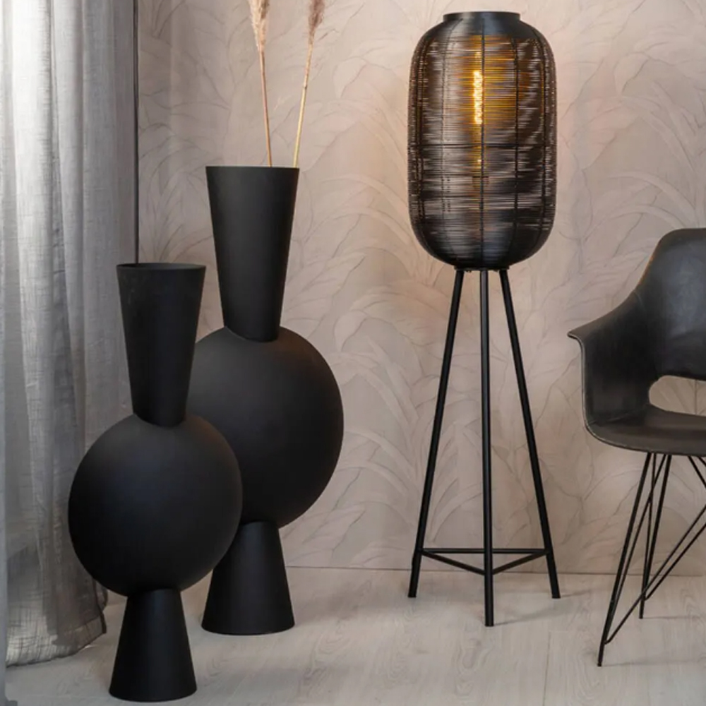 Stehleuchte Dreifuß TOMEK von Light & Living Ø35x136 cm Stehlampe Matt Schwarz