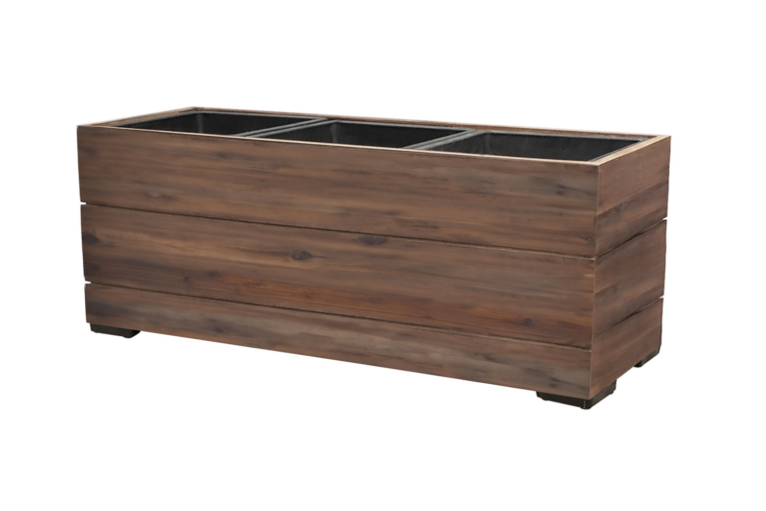 Pflanzgefäß Colorado 1 Pflanzkasten Blumenkasten Akazienholz 33x93x31 cm mit Einsatz Pflanzgefäß Colorado 1 Pflanzkasten Blumenkasten Akazienholz 33x93x31 cm mit Einsatz