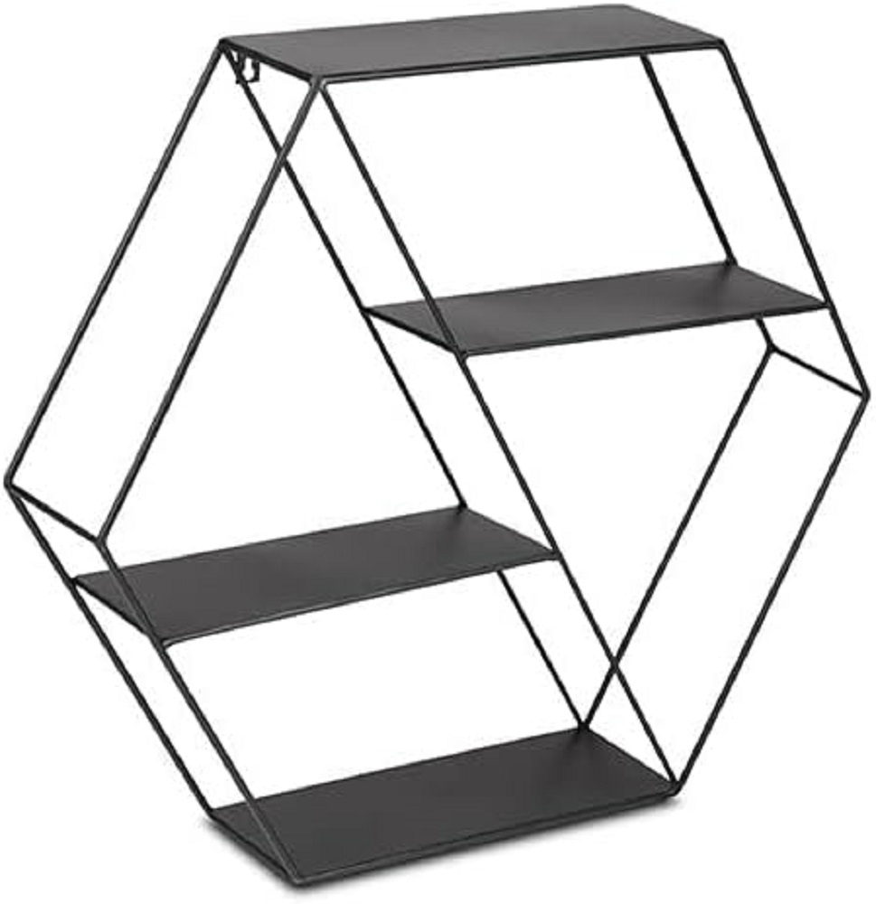 LIFA LIVING Wandregal Marbella Metall 3 Etagen Hängeregal 58x11x51 cm