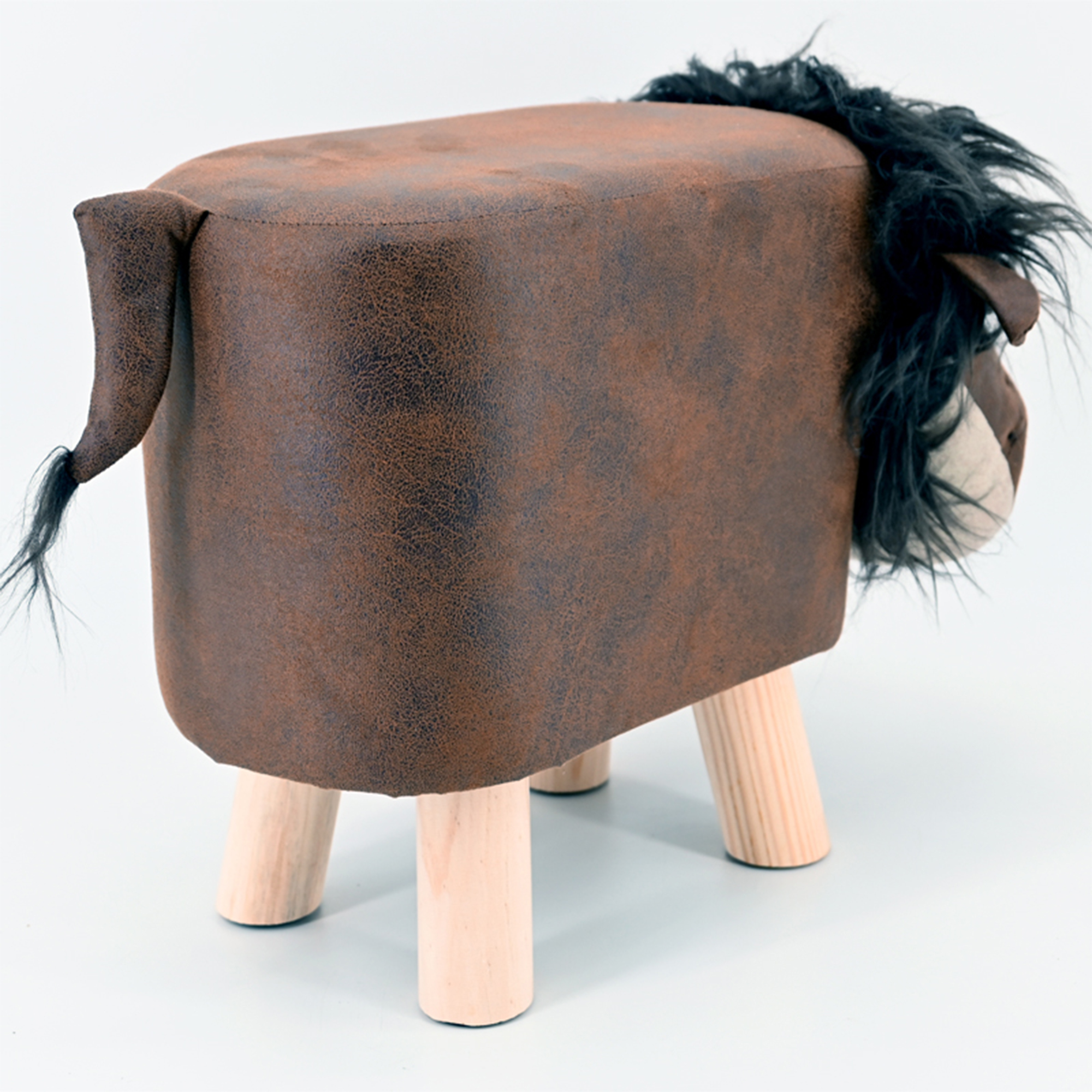 Tierhocker Stoff Holzbeine Deko Hocker Kinderhocker Kinder Löwe