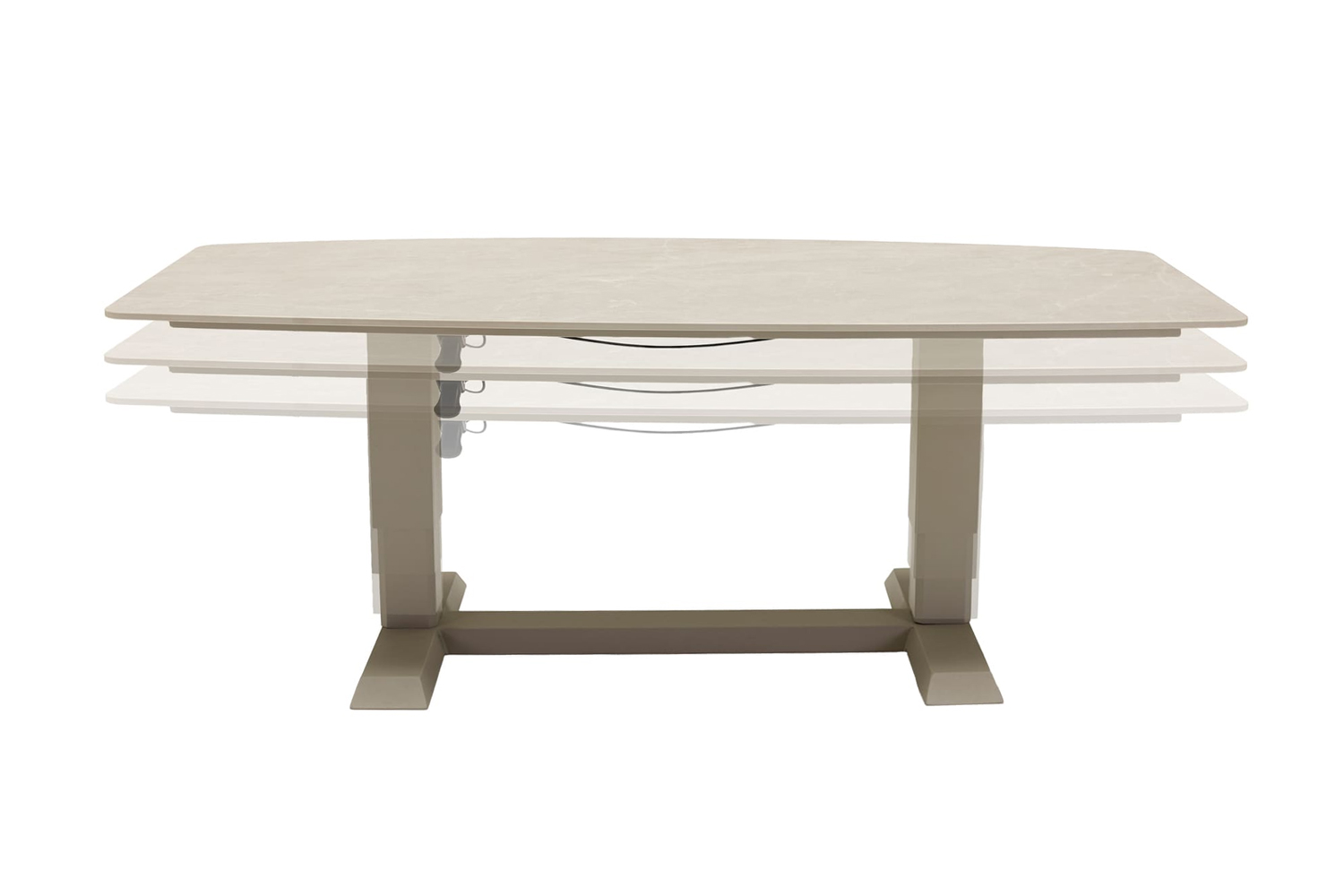Gartentisch Malte Lifttisch Esstisch 180x90cm Aluminium/sintered stone Taupe