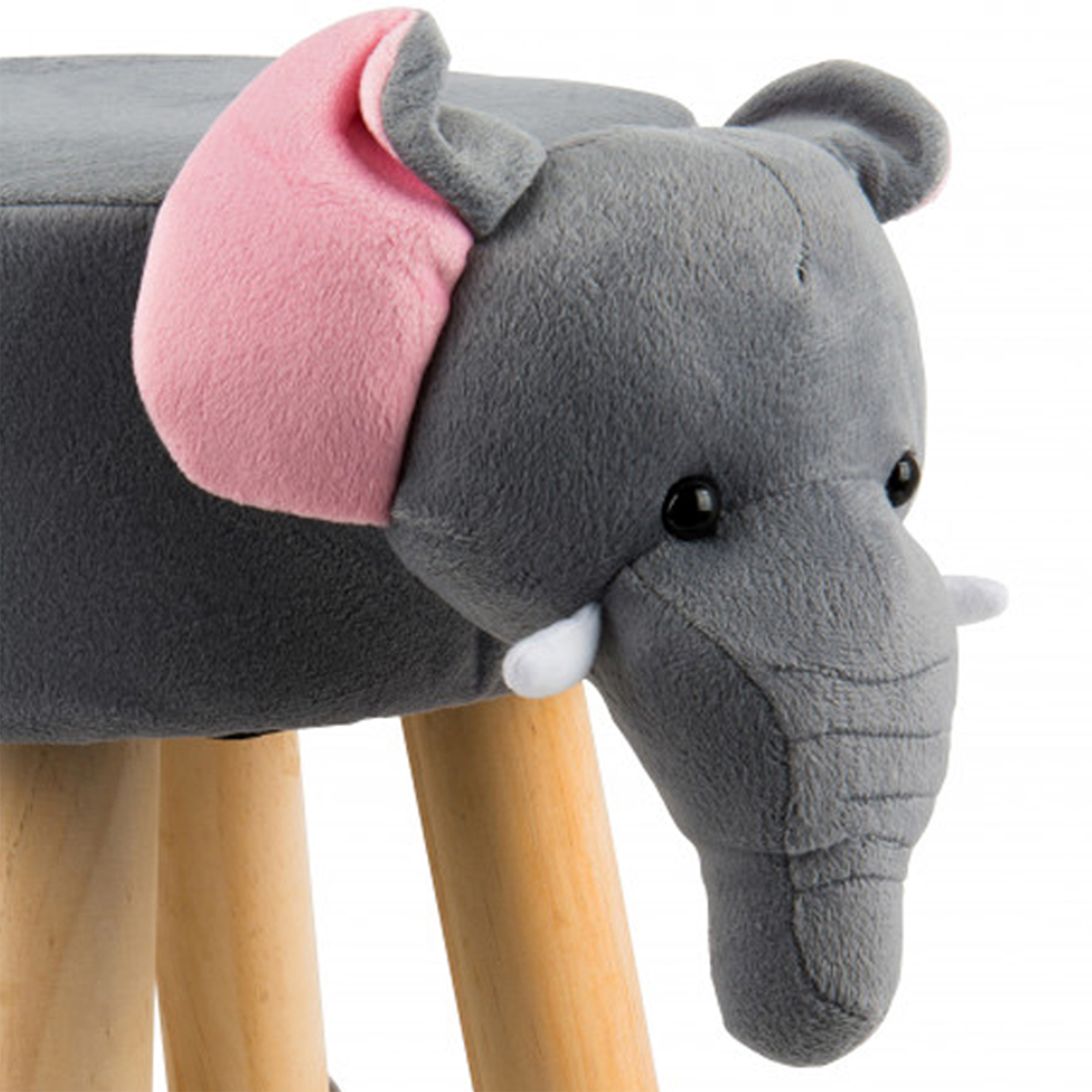 Tierhocker Stoff Holzbeine Deko Hocker Kinderhocker Kinder Elefant