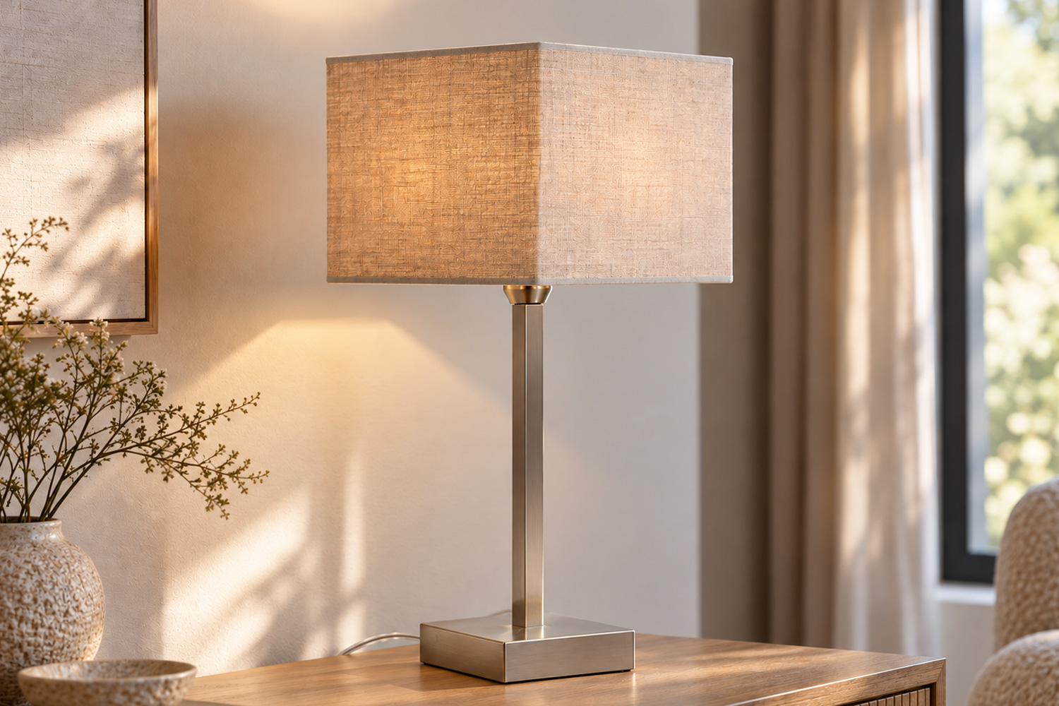 Tischleuchte Lampenfuß PHILADELPHIA von Light & Living 13x13x38 cm Lampe Silber