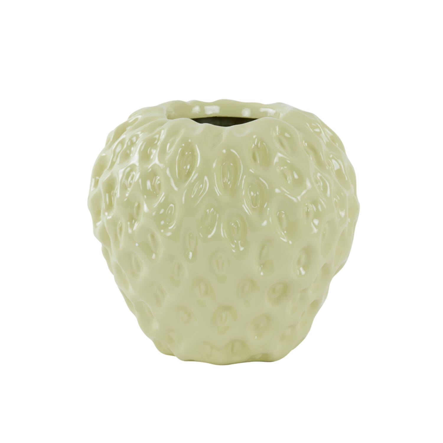 Dekovase Vase STRAWBERRY von Light & Living Blumenvase Bodenvase Glänzend Gelb 35x34x33 cm