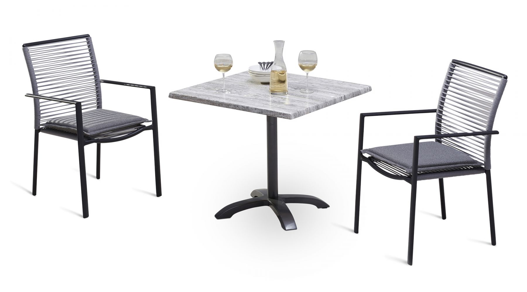 Dining-Sessel Stapelstuhl VINCENZA Armlehnstuhl Gartenstuhl Anthrazit/Grau Dining-Sessel Stapelstuhl VINCENZA Armlehnstuhl Gartenstuhl Anthrazit/Grau