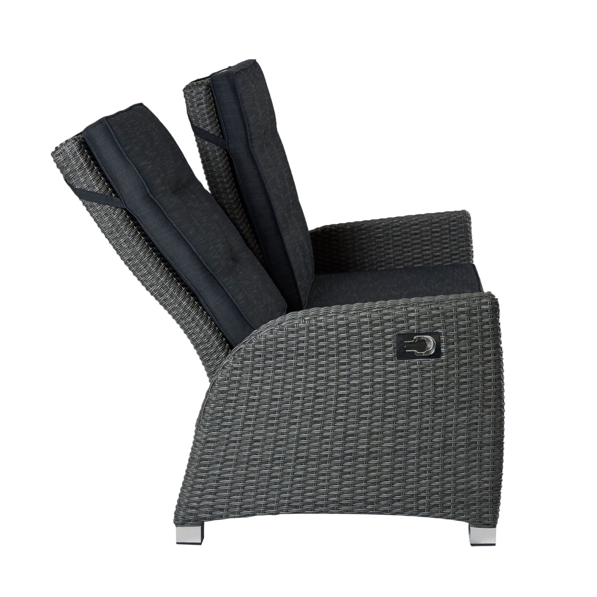 Living 2er Sofa Kansas Relaxsofa Garten Couch Zweisitzer grau-mix Living 2er Sofa Kansas Relaxsofa Garten Couch Zweisitzer grau-mix