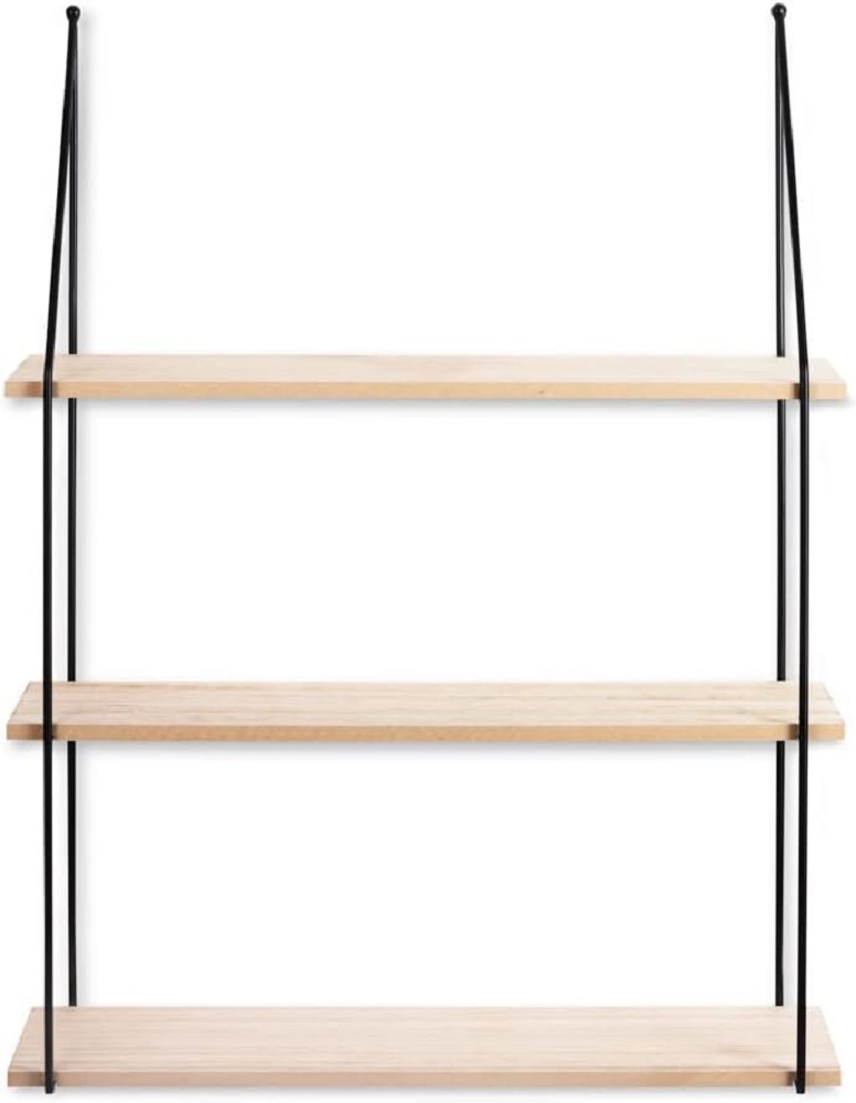 LIFA LIVING Schweberegal Alicante Holz Metall Modernes Wandregal mit 3 Etagen Boden Hängeregal 65 x 17 x 84 cm