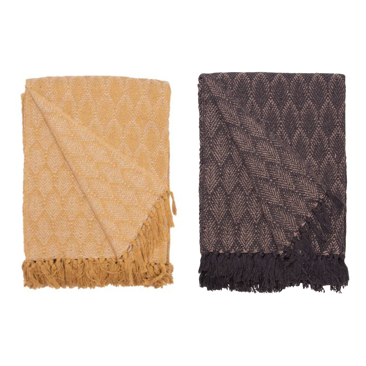 Decke Überwurf Blatt 100% Baumwolle 130x180 cm Skandinavisch Decke Überwurf Blatt 100% Baumwolle 130x180 cm Skandinavisch Senf-Natur