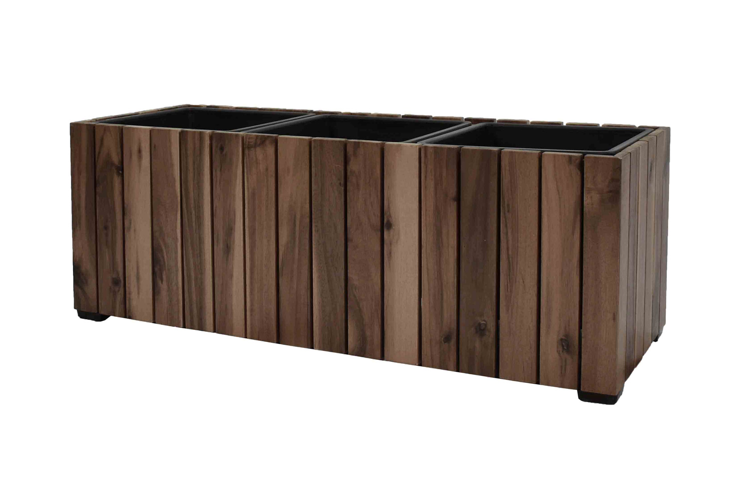 Pflanzgefäß Colorado 2 Pflanzkasten Blumenkasten Akazienholz 28x79 cm mit Einsatz Pflanzgefäß Colorado 2 Pflanzkasten Blumenkasten Akazienholz 28x79 cm mit Einsatz