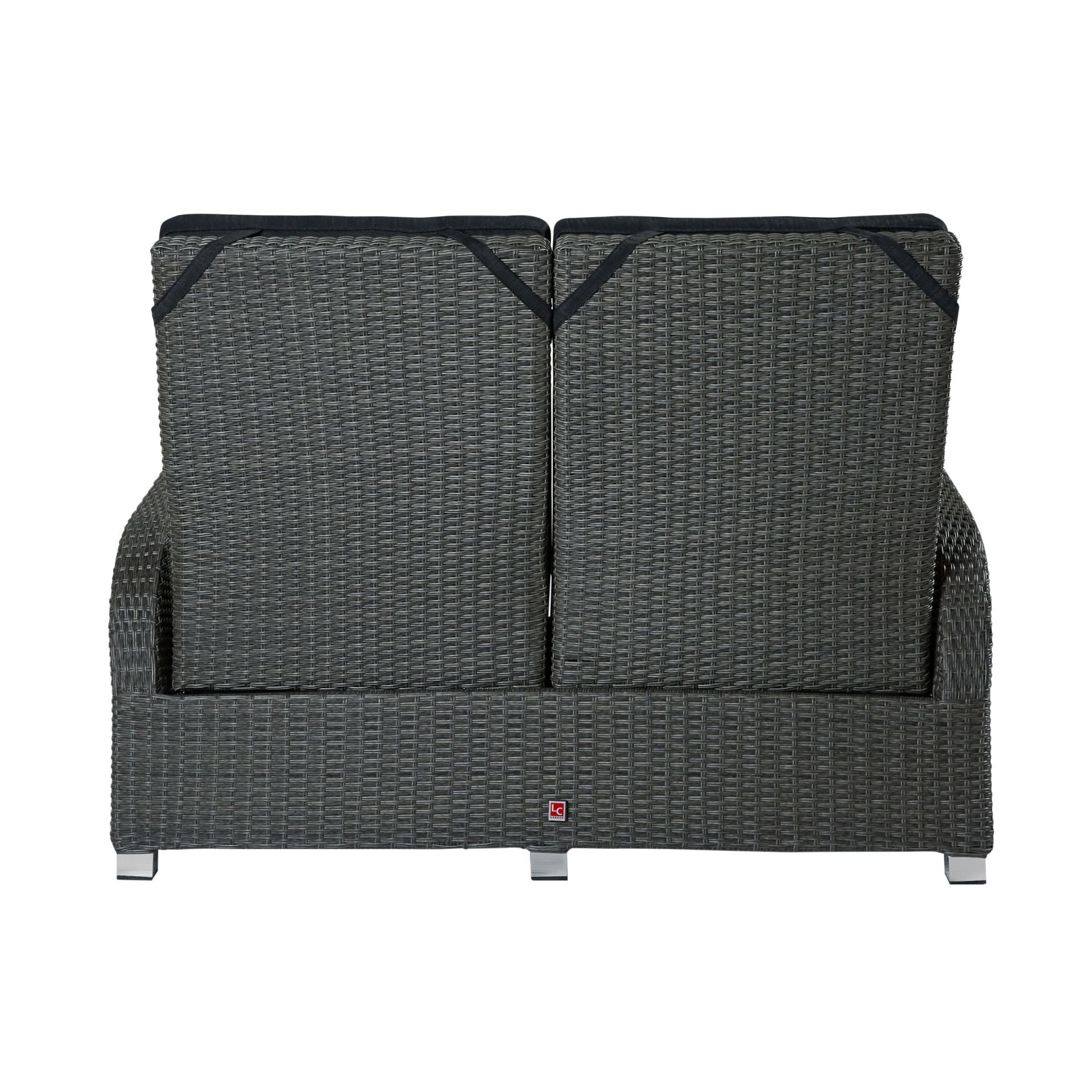 Living 2er Sofa Kansas Relaxsofa Garten Couch Zweisitzer grau-mix Living 2er Sofa Kansas Relaxsofa Garten Couch Zweisitzer grau-mix