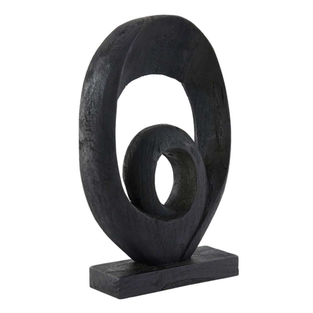 Ornament RANDA von Light & Living 30x9x46 cm Skulptur Holz Matt Schwarz