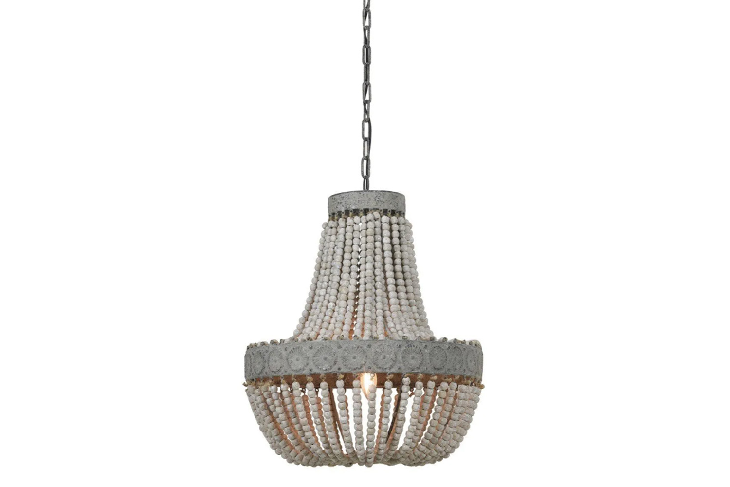 Deckenleuchte Hängeleuchte LUNA von Light & Living Lampe mit Perlen Ø35,5x45 cm Alt Weiß Deckenleuchte Hängeleuchte LUNA von Light & Living Lampe mit Perlen Ø35,5x45 cm Alt Weiß