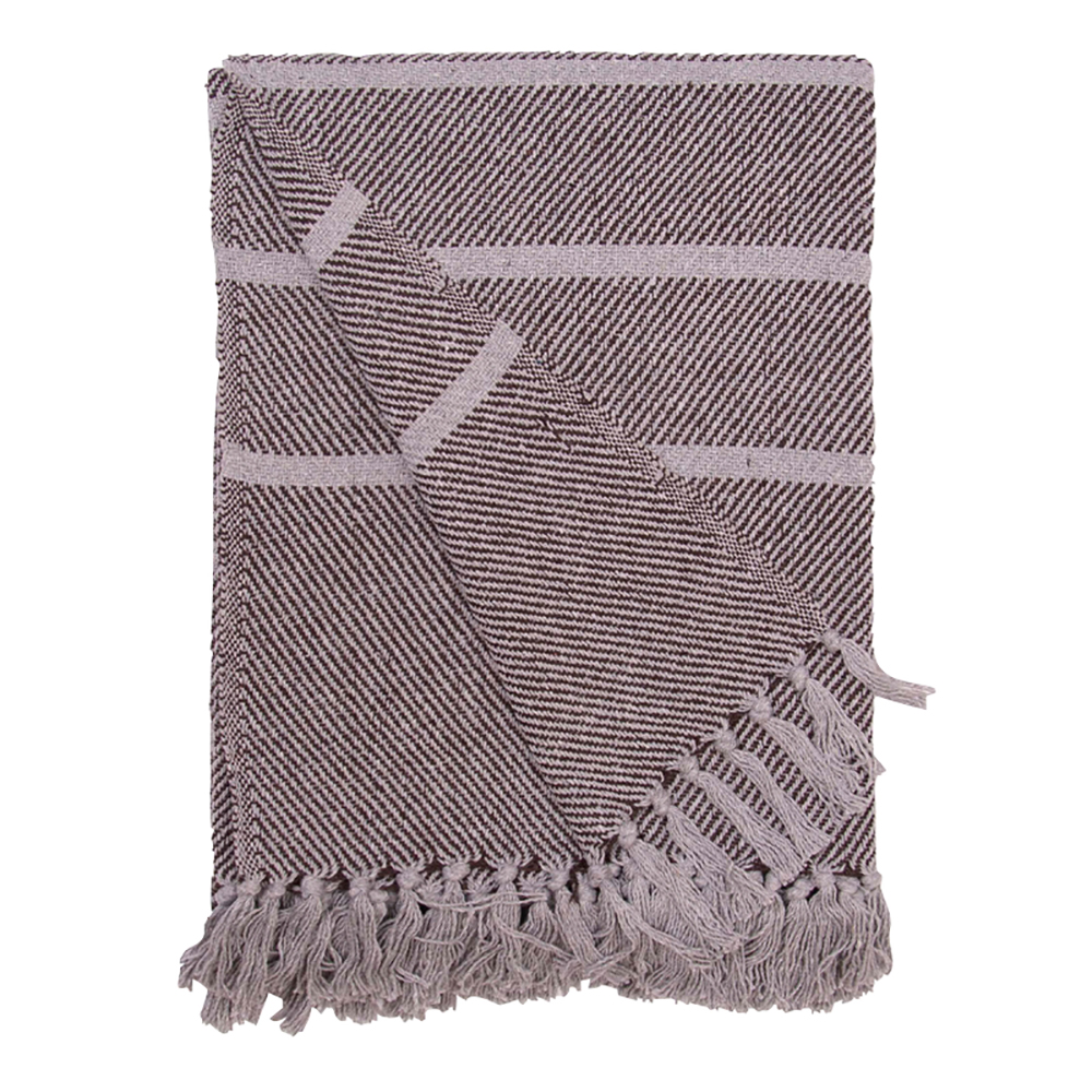 Decke Überwurf Streifen Design 100% Baumwolle 130x180 cm Skandinavisch