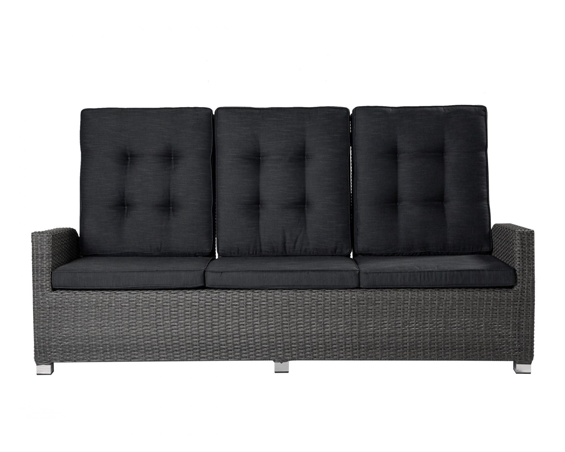 Relaxsofa Kansas 3er Sofa Garten Couch Dreisitzer grau-mix
