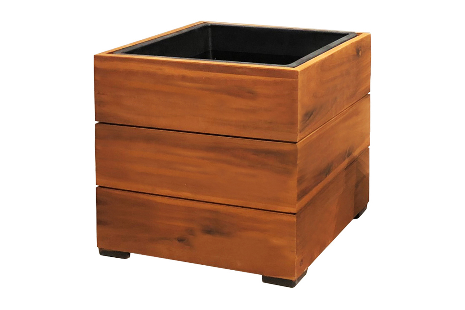 Pflanzgefäß Colorado 1 Pflanzkasten Blumenkasten Akazienholz 44,5x40,5 cm mit Einsatz