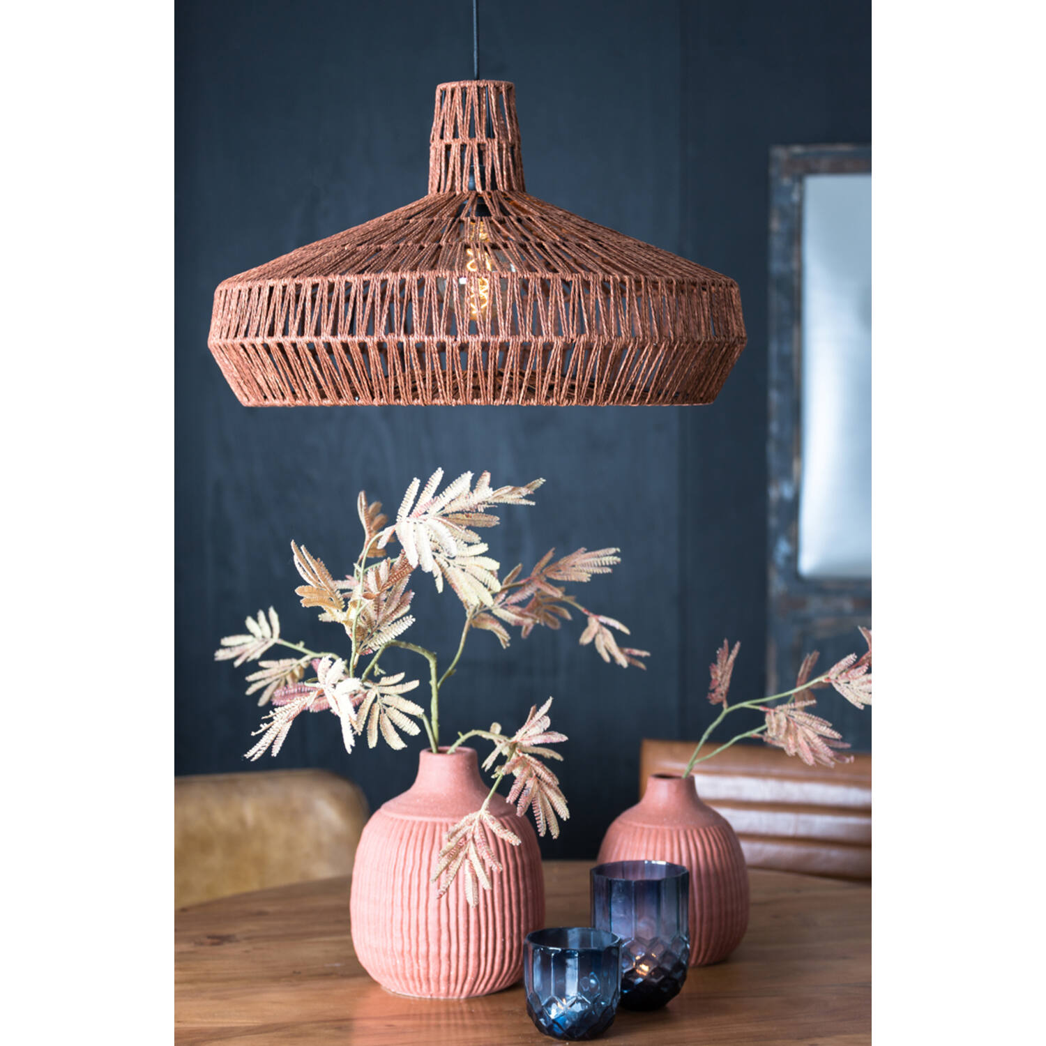Deckenleuchte Hängeleuchte MASEY von Light & Living Lampe Ø59x35 cm terra Deckenleuchte Hängeleuchte MASEY von Light & Living Lampe Ø59x35 cm terra