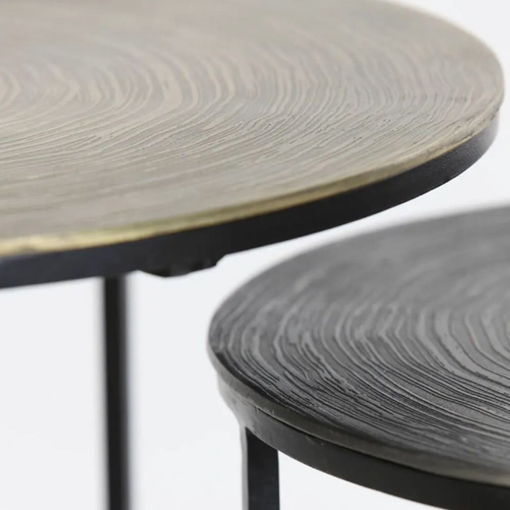 Beistelltisch Säule PRIMO von Light & Living 2er Set Schwarz-Bronze