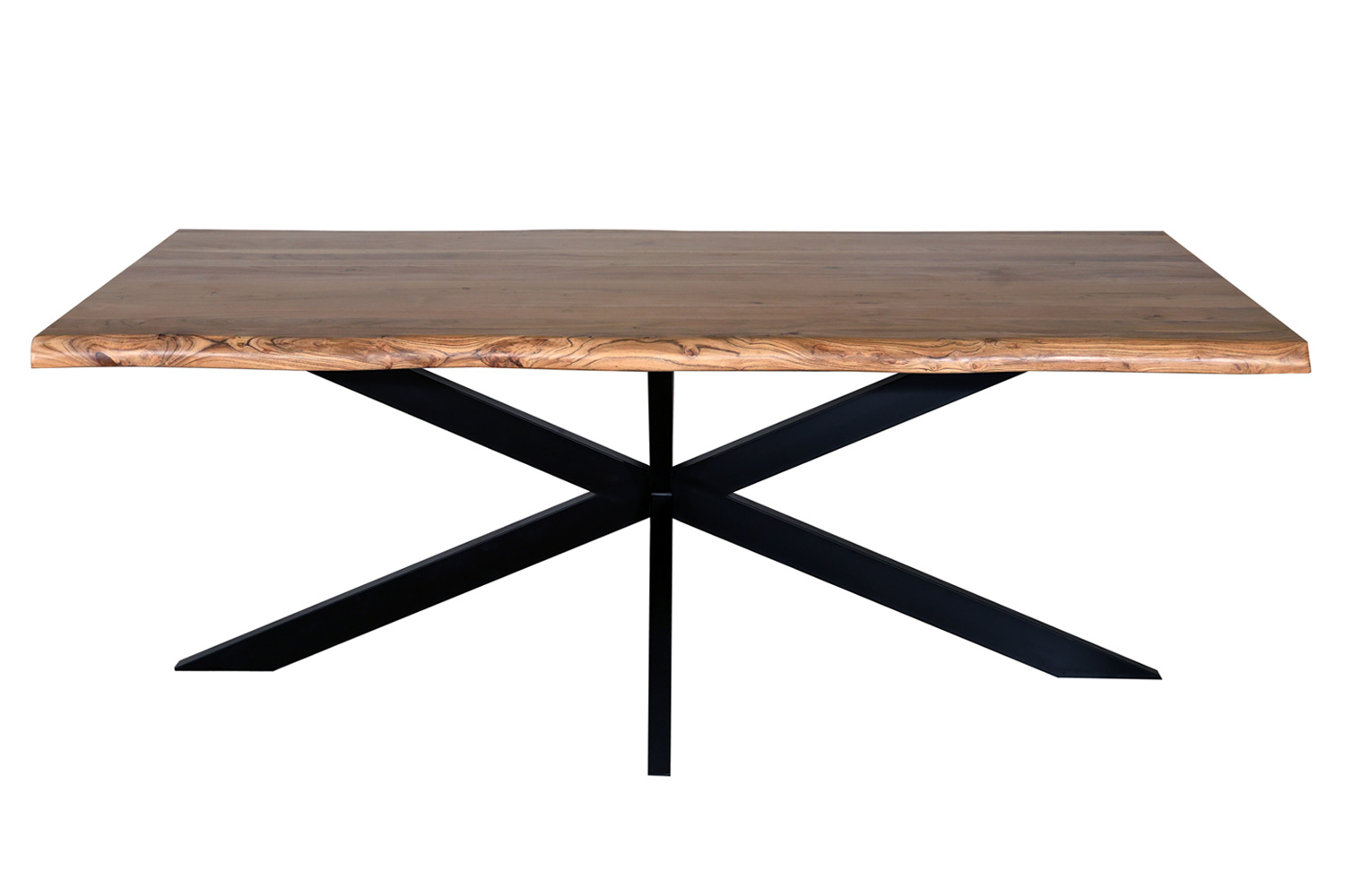 Esstisch Florenz 200x100 cm Massivholz Baumkante Spinnengestell Holztisch Akazienholz