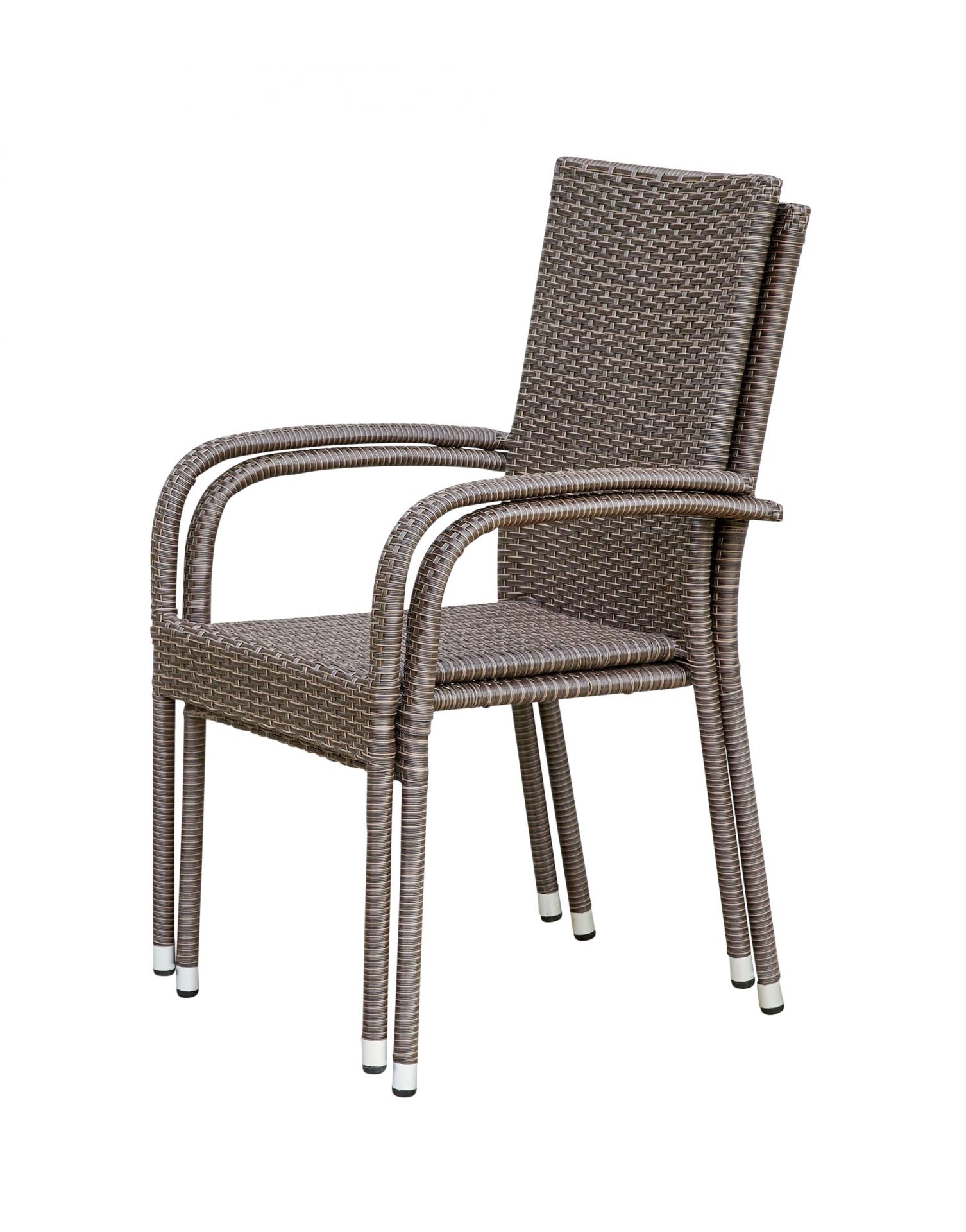 Stapelstuhl Balkonstuhl Oslo Armlehnstuhl Gartenstuhl Polyrattan braun