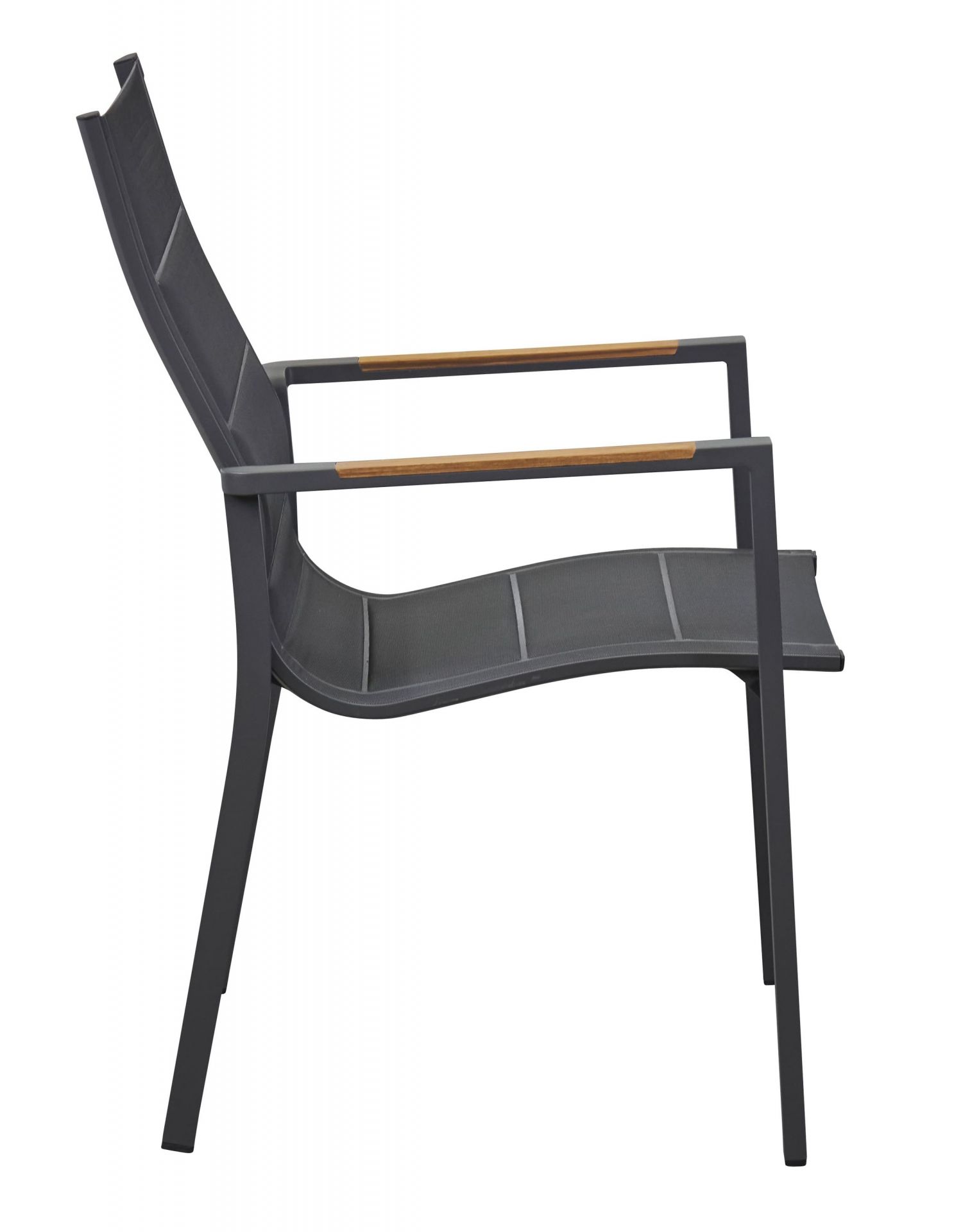 Stapelstuhl New Jersey Gartenstuhl Teakholz-Textilen anthrazit