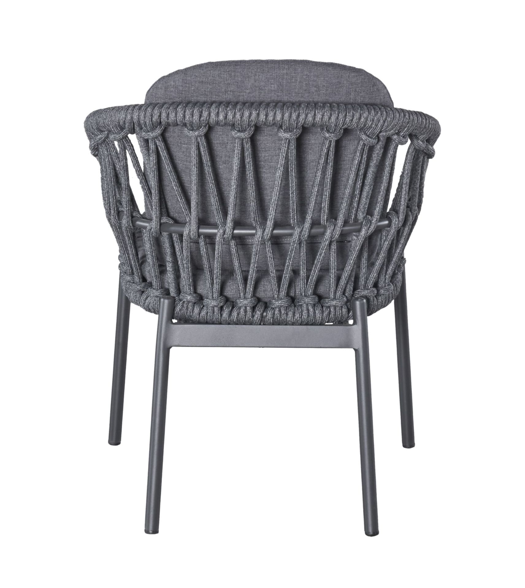 Gartenstuhl Armlehnenstuhl Balu mit Sitz-und Rückenkissen anthrazit