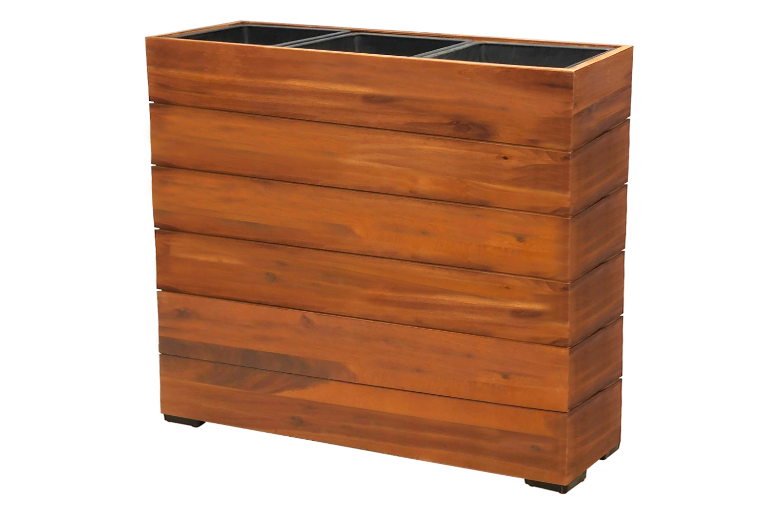 Pflanzgefäß Colorado 1 Pflanzkasten Blumenkasten Akazienholz 93x33x72 cm mit Einsatz