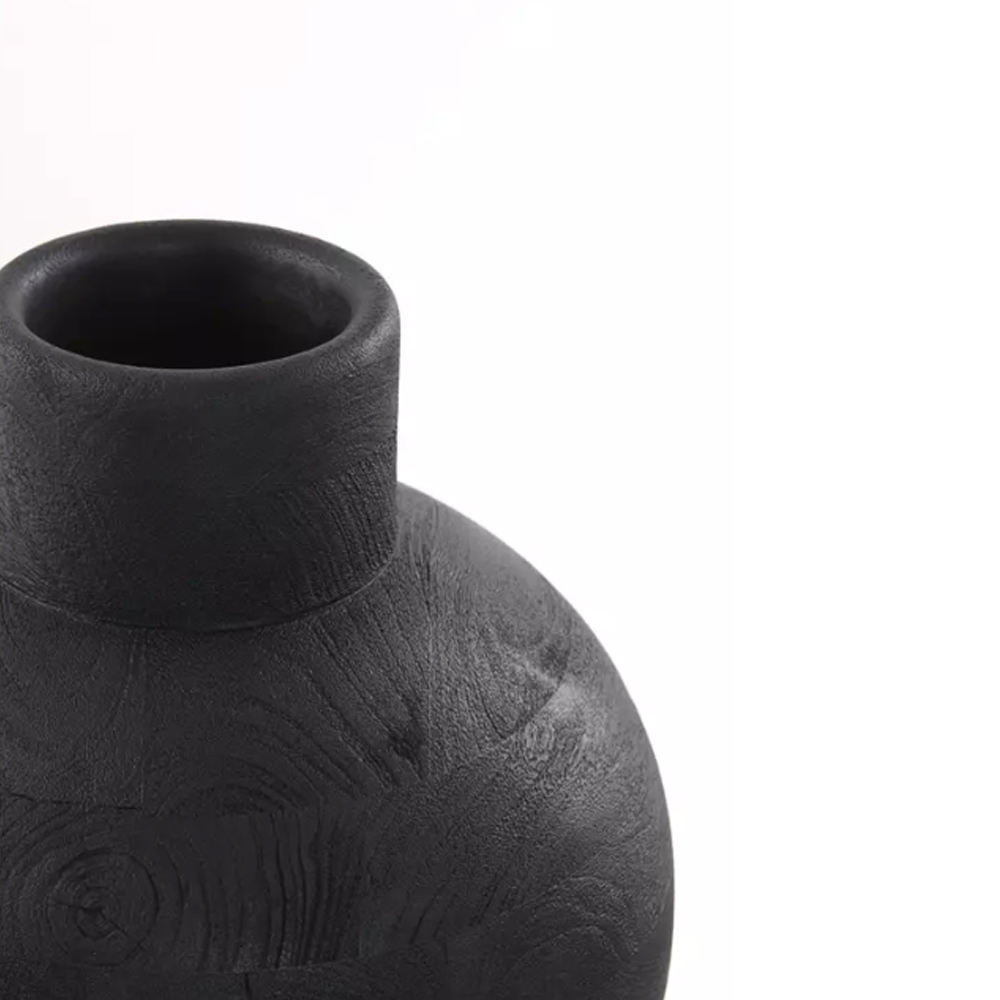 Dekovase Vase BARUMI von Light & Living Blumenvase Ø33x45 cm Holz Matt Schwarz Dekovase Vase BARUMI von Light & Living Blumenvase Ø33x45 cm Holz Matt Schwarz