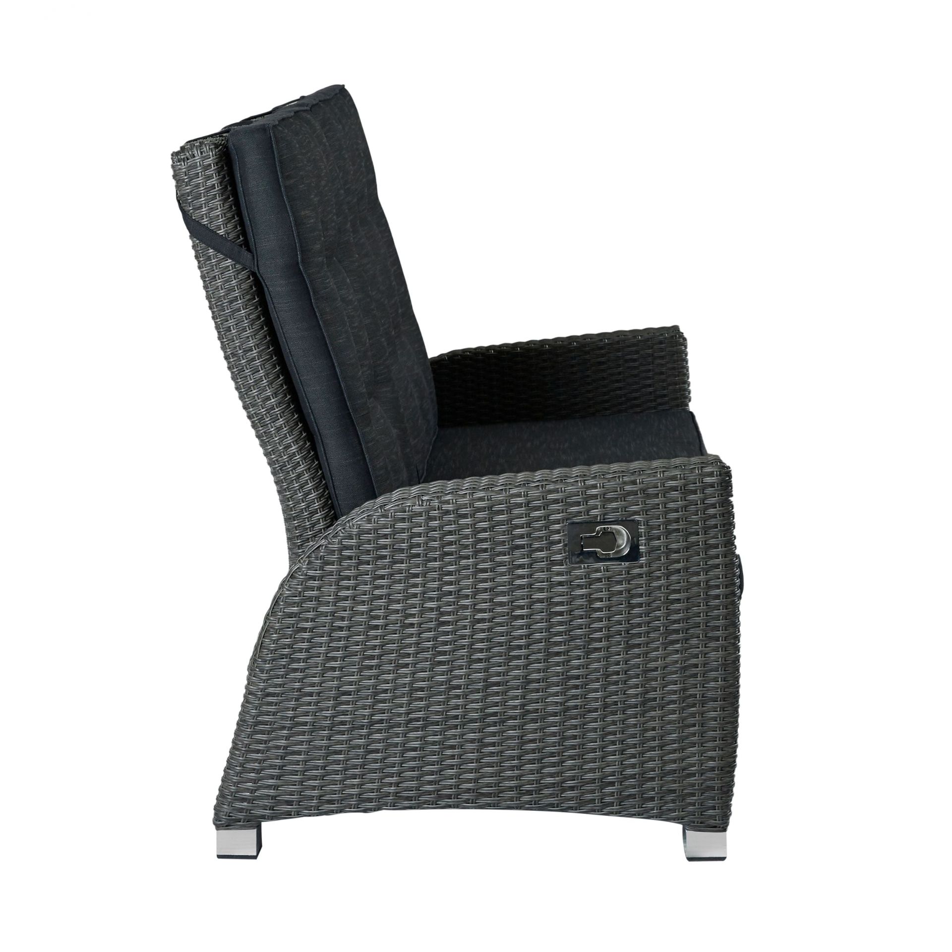 Living 2er Sofa Kansas Relaxsofa Garten Couch Zweisitzer grau-mix Living 2er Sofa Kansas Relaxsofa Garten Couch Zweisitzer grau-mix