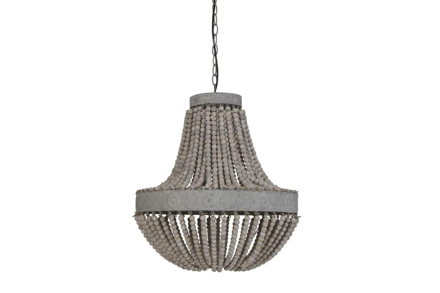 Deckenleuchte Hängeleuchte LUNA von Light & Living Lampe mit Perlen Ø35,5x45 cm Alt Weiß