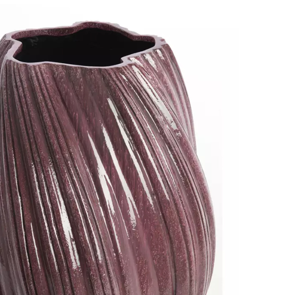 Bodenvase Vase YATUNG von Light & Living Dekovase Ø52x81 cm Aubergine Glänzend